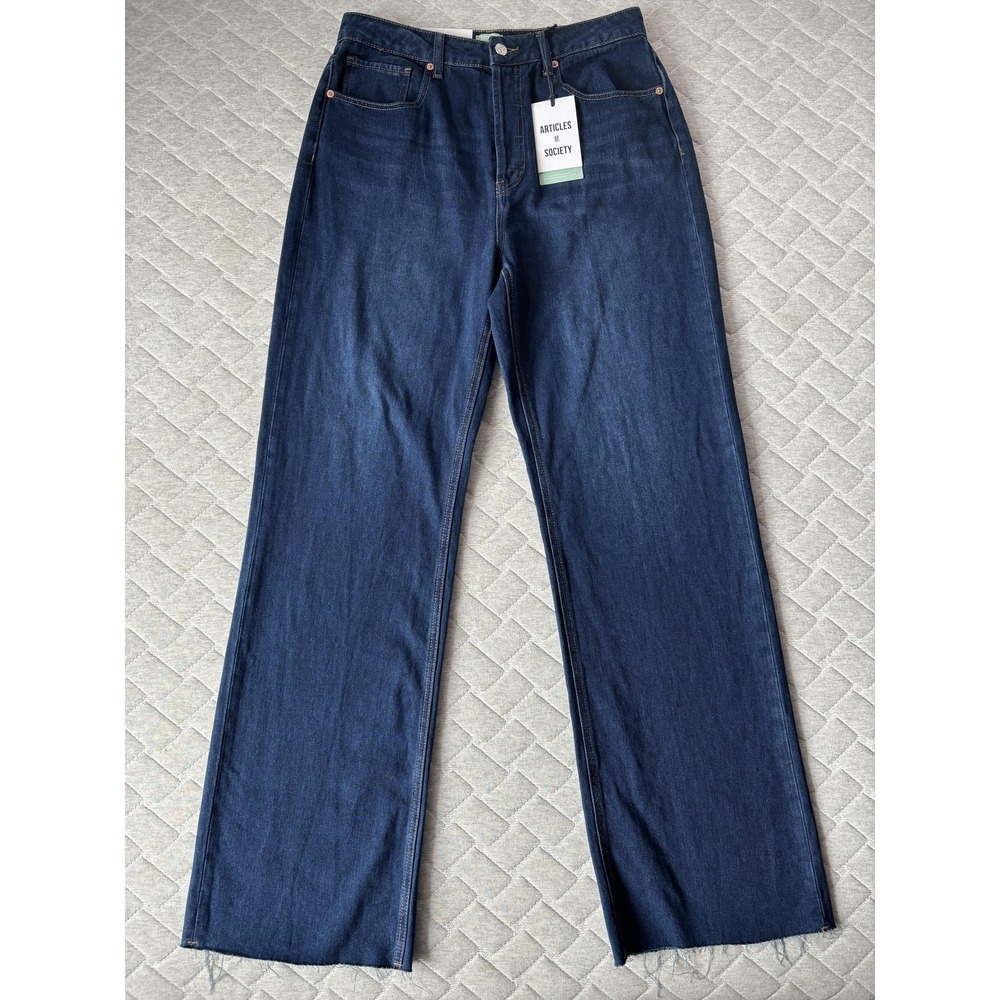Articles Of Society Jeans Womens 8 Blue The Jane High Rise Wide Leg Denim